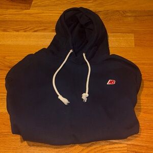 New Balance Men's Navy Hoodie with White Details